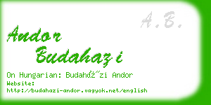 andor budahazi business card